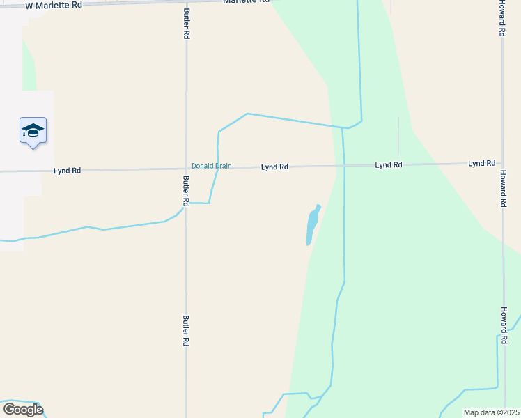 map of restaurants, bars, coffee shops, grocery stores, and more near 5925 Lynd Road in Marlette
