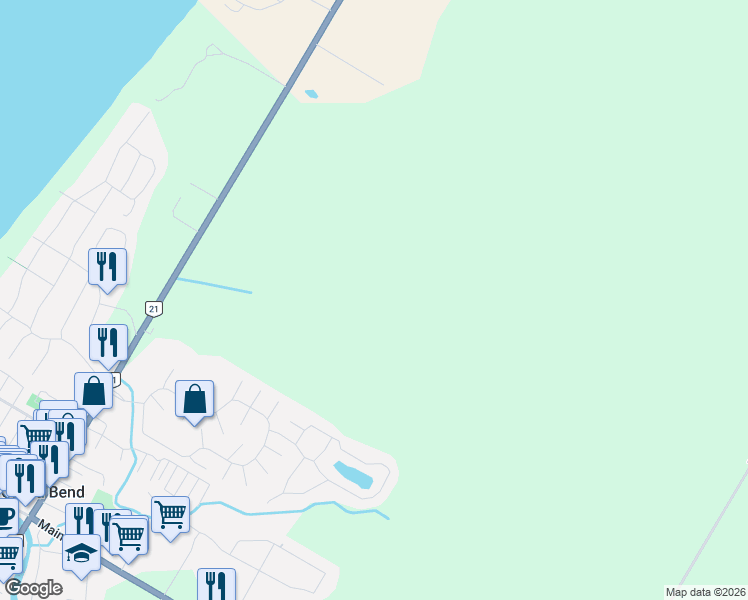 map of restaurants, bars, coffee shops, grocery stores, and more near 136 Dearing Drive in Huron County