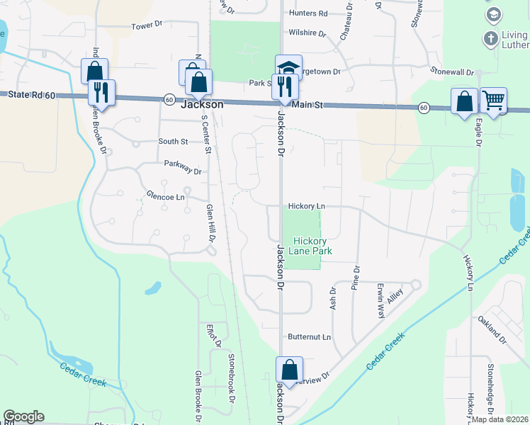 map of restaurants, bars, coffee shops, grocery stores, and more near W205N16504 Cranberry Creek Lane in Jackson