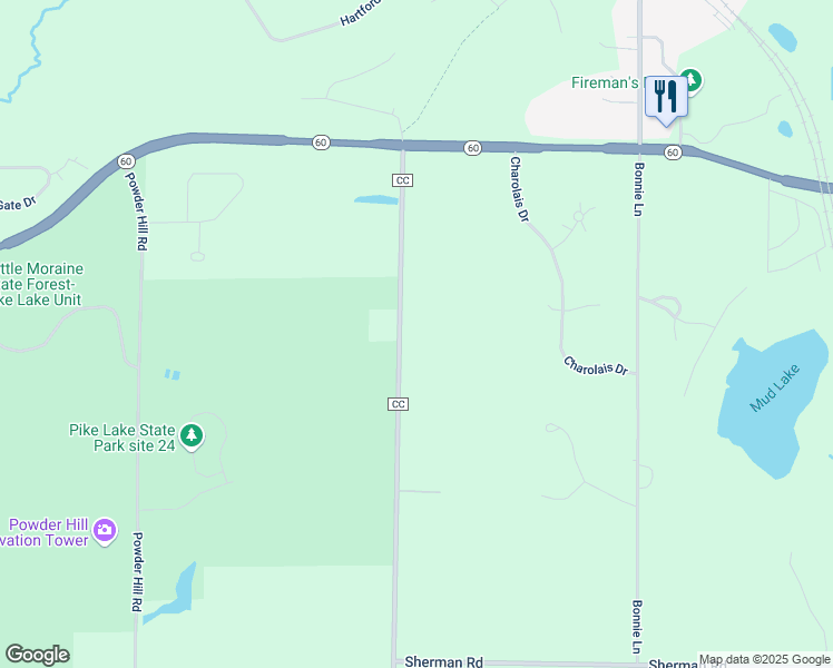 map of restaurants, bars, coffee shops, grocery stores, and more near 800 County Road CC in Slinger