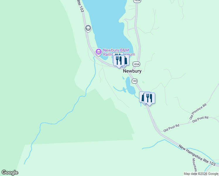 map of restaurants, bars, coffee shops, grocery stores, and more near 39 Newbury Heights Road in Newbury