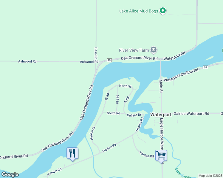 map of restaurants, bars, coffee shops, grocery stores, and more near 1964 West Avenue in Albion