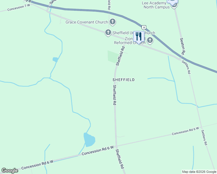 map of restaurants, bars, coffee shops, grocery stores, and more near 1231 Sheffield Road in Hamilton