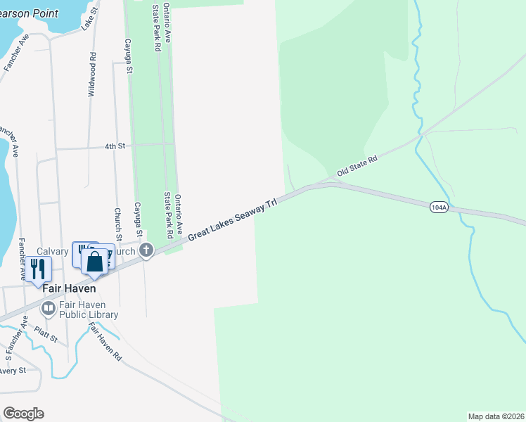 map of restaurants, bars, coffee shops, grocery stores, and more near 746 New York 104A in Sterling