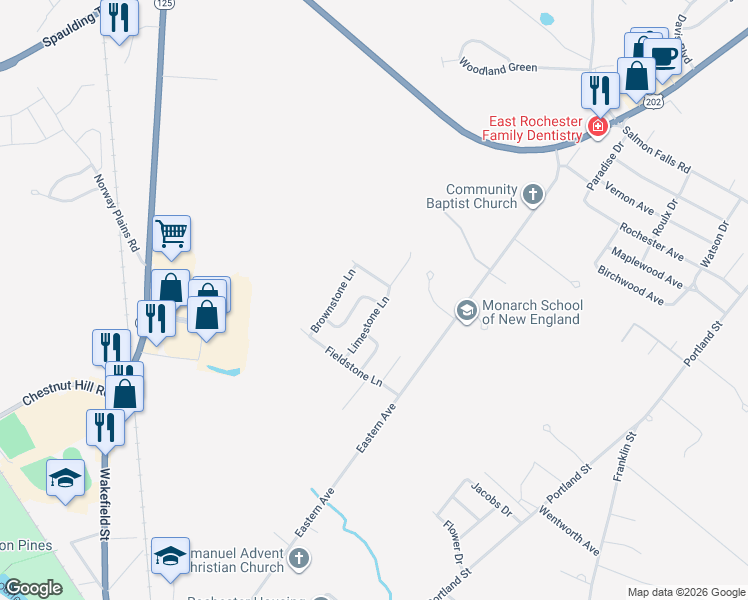 map of restaurants, bars, coffee shops, grocery stores, and more near 29 Soapstone Lane in Rochester
