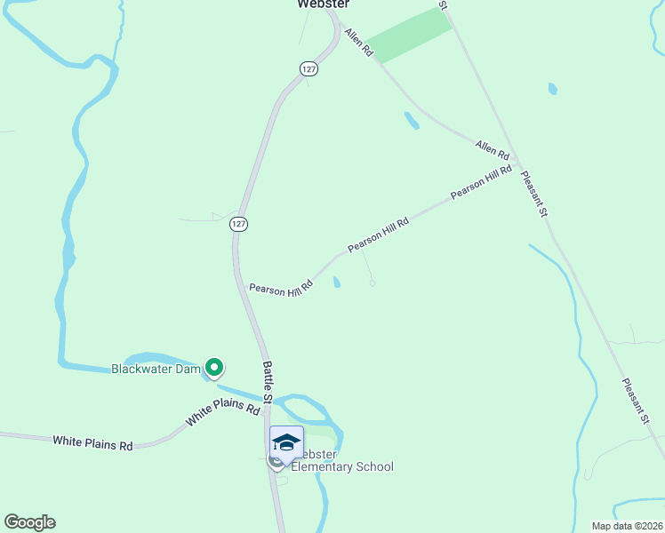 map of restaurants, bars, coffee shops, grocery stores, and more near 128 Pearson Hill Road in Webster