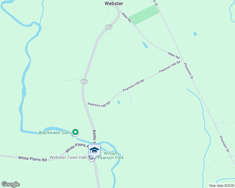 map of restaurants, bars, coffee shops, grocery stores, and more near 128 Pearson Hill Road in Webster