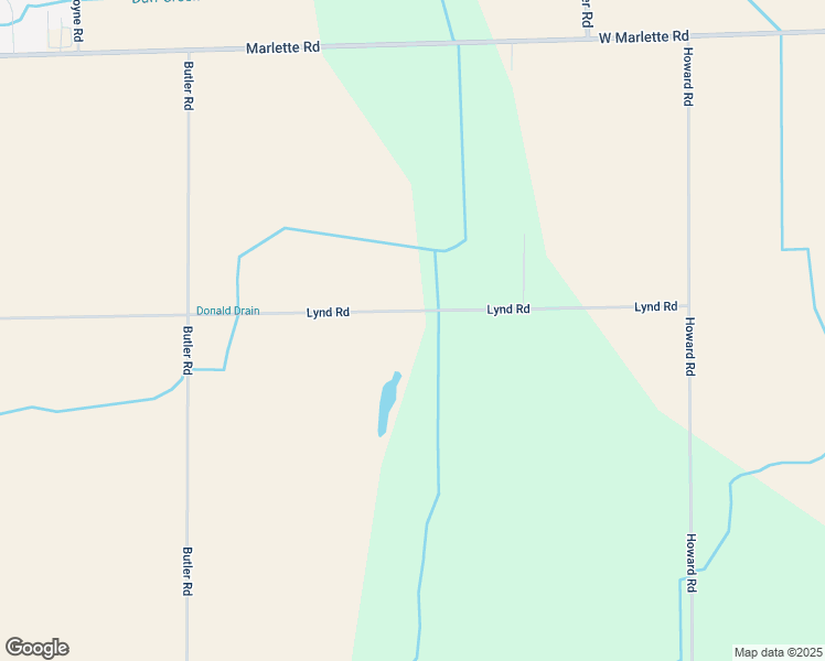 map of restaurants, bars, coffee shops, grocery stores, and more near 5727 Lynd Road in Marlette