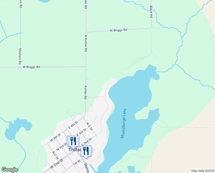 map of restaurants, bars, coffee shops, grocery stores, and more near 13371 Clausen Road in Trufant