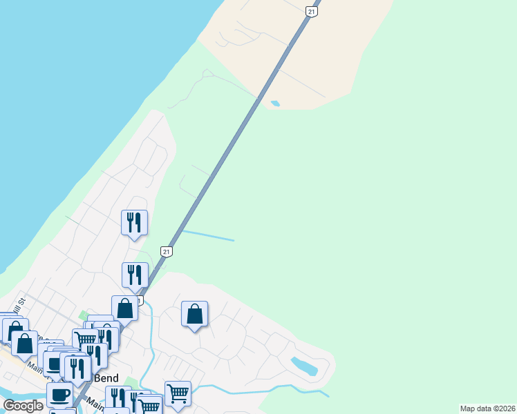 map of restaurants, bars, coffee shops, grocery stores, and more near 79 Dearing Drive in Huron County