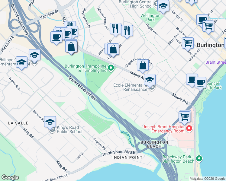 map of restaurants, bars, coffee shops, grocery stores, and more near 606 Williamson Court in Burlington