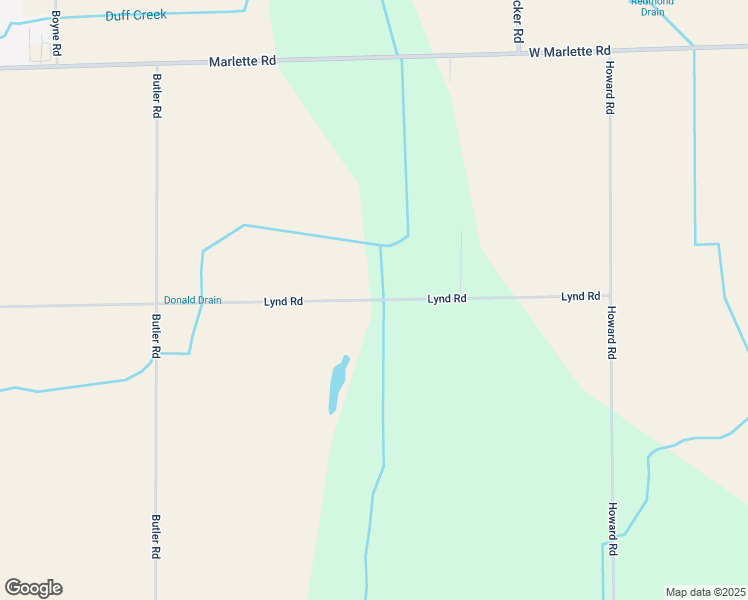 map of restaurants, bars, coffee shops, grocery stores, and more near 5727 Lynd Road in Marlette