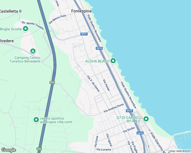 map of restaurants, bars, coffee shops, grocery stores, and more near 46 Via Giuseppe Saragat in Civitanova Marche
