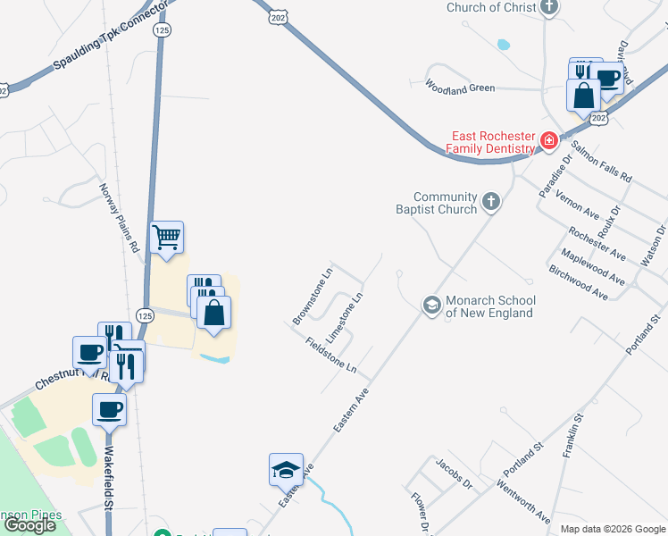map of restaurants, bars, coffee shops, grocery stores, and more near 21 Yellowstone Lane in Rochester
