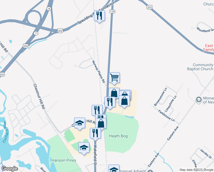 map of restaurants, bars, coffee shops, grocery stores, and more near in Rochester