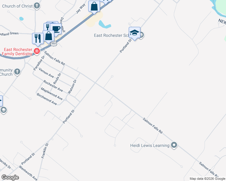 map of restaurants, bars, coffee shops, grocery stores, and more near 524 Salmon Falls Road in Rochester