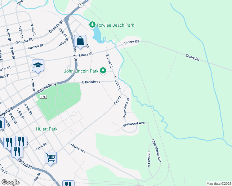 map of restaurants, bars, coffee shops, grocery stores, and more near 308 South 12th Street in Fulton