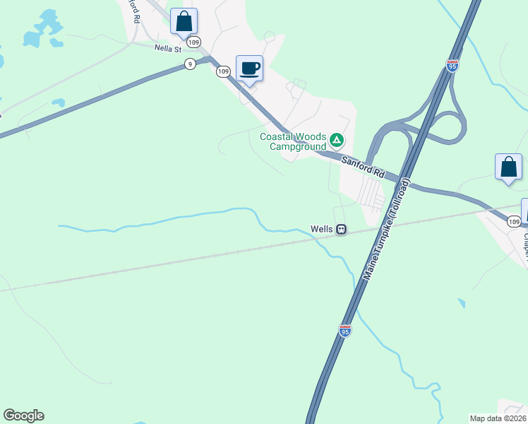 map of restaurants, bars, coffee shops, grocery stores, and more near 65 Hubbard Lane in Wells