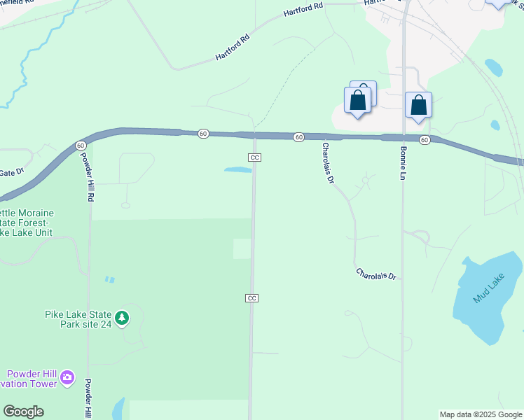 map of restaurants, bars, coffee shops, grocery stores, and more near 800 County Road CC in Slinger