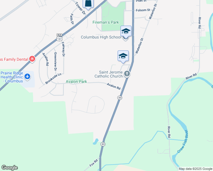 map of restaurants, bars, coffee shops, grocery stores, and more near 726 Avalon Rd in Columbus