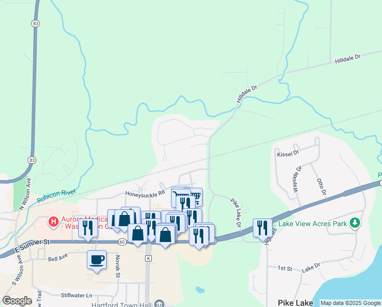 map of restaurants, bars, coffee shops, grocery stores, and more near 1656 Briarwood Lane in Hartford