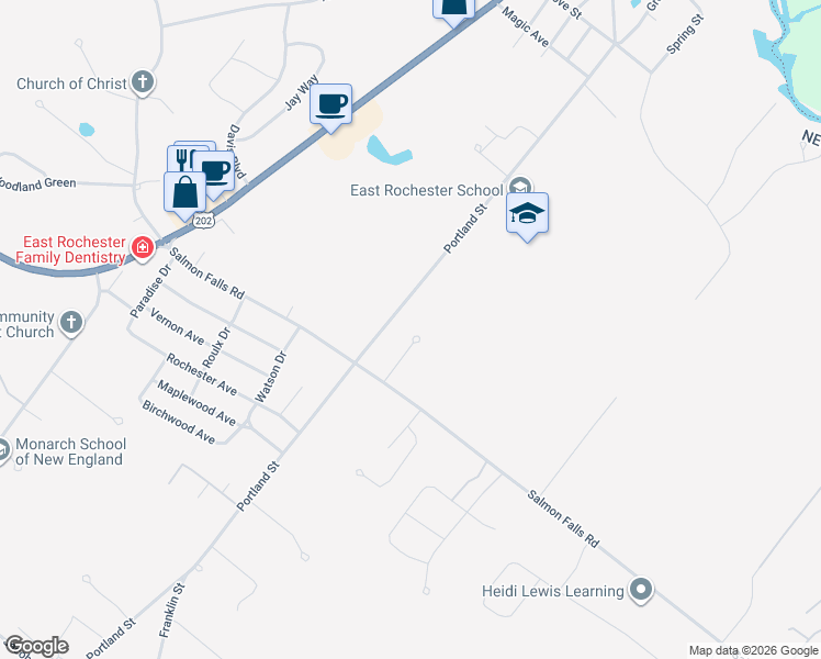 map of restaurants, bars, coffee shops, grocery stores, and more near 29 Katie Lane in Rochester