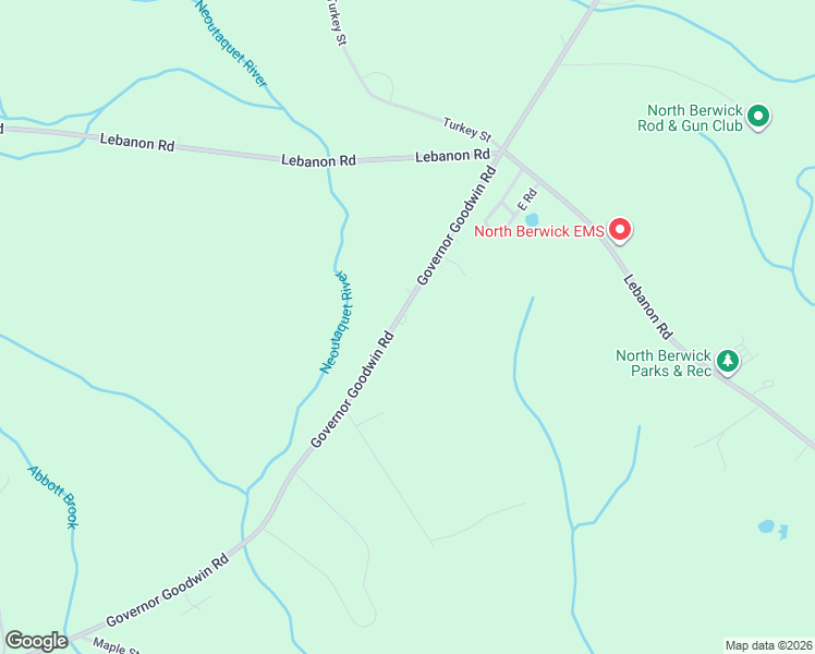 map of restaurants, bars, coffee shops, grocery stores, and more near 91 Governor Goodwin Road in North Berwick