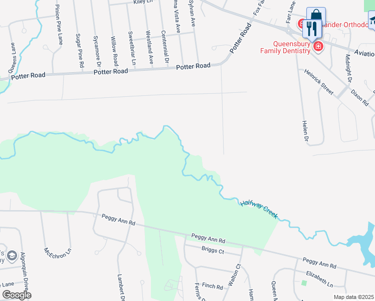 map of restaurants, bars, coffee shops, grocery stores, and more near 22 Ladyslipper Drive in Queensbury