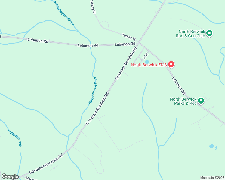 map of restaurants, bars, coffee shops, grocery stores, and more near 91 Governor Goodwin Road in North Berwick