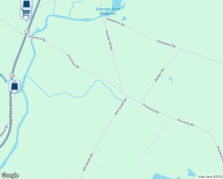 map of restaurants, bars, coffee shops, grocery stores, and more near 23 Will Smith Road in Barnstead