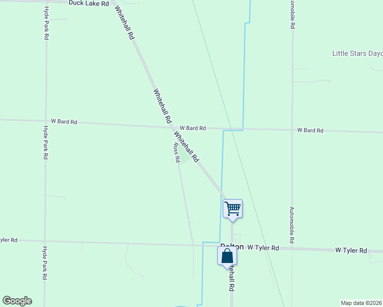 map of restaurants, bars, coffee shops, grocery stores, and more near 3688 Whitehall Road in Muskegon