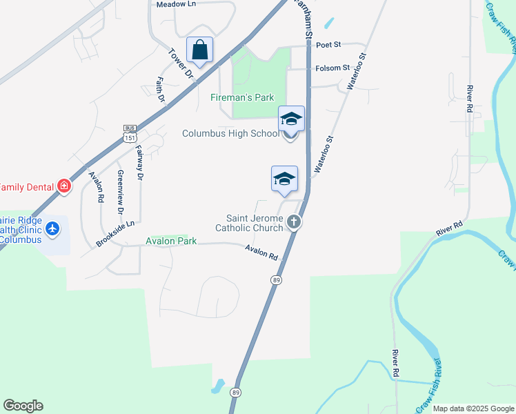 map of restaurants, bars, coffee shops, grocery stores, and more near 128 Summit Court in Columbus