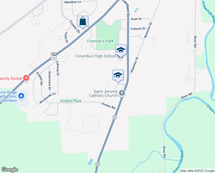 map of restaurants, bars, coffee shops, grocery stores, and more near 128 Summit Court in Columbus