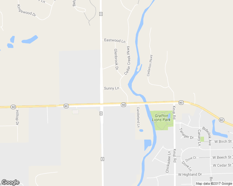 map of restaurants, bars, coffee shops, grocery stores, and more near 5825 Sunny Lane in Grafton