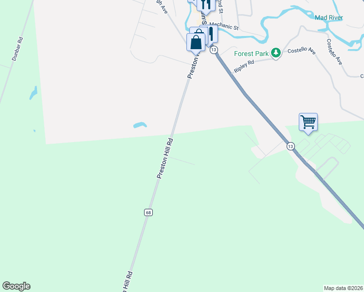 map of restaurants, bars, coffee shops, grocery stores, and more near 9524 Preston Hill Road in Camden