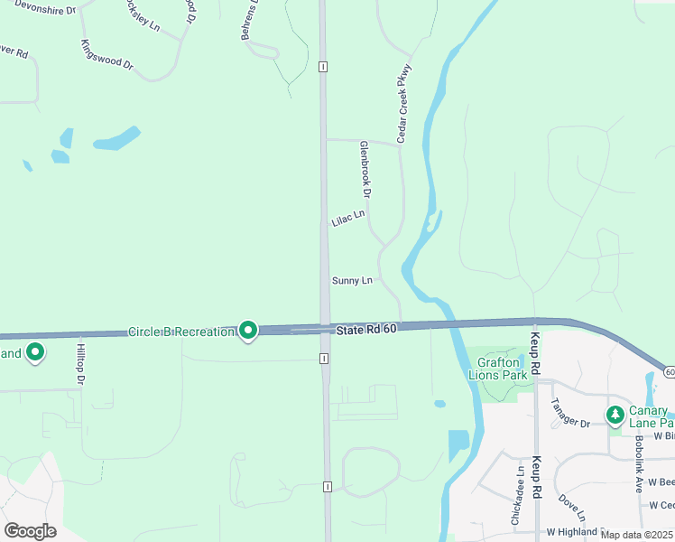map of restaurants, bars, coffee shops, grocery stores, and more near 5926 Sunny Lane in Grafton