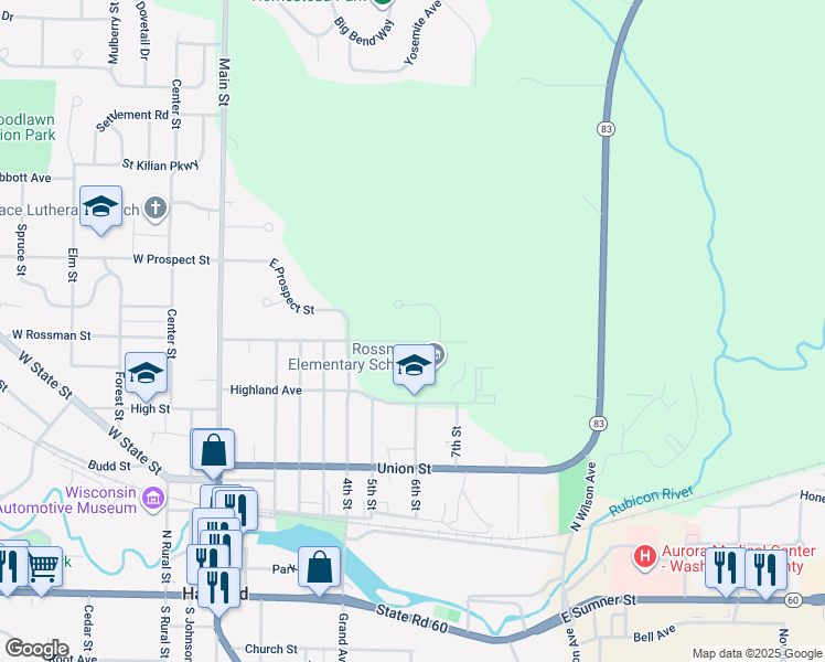 map of restaurants, bars, coffee shops, grocery stores, and more near 600 Highland Avenue in Hartford