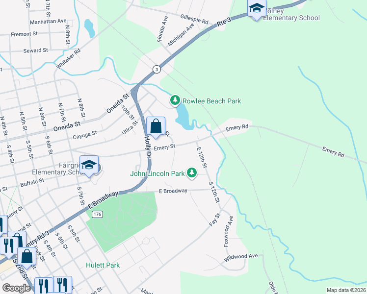 map of restaurants, bars, coffee shops, grocery stores, and more near 1100 Emery Street in Fulton