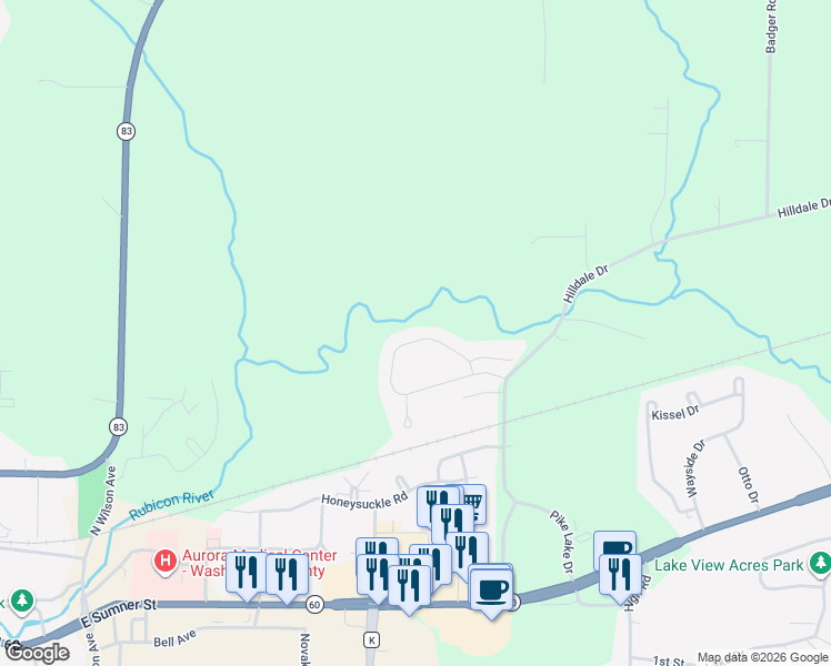 map of restaurants, bars, coffee shops, grocery stores, and more near 1552 Nature Trail in Hartford