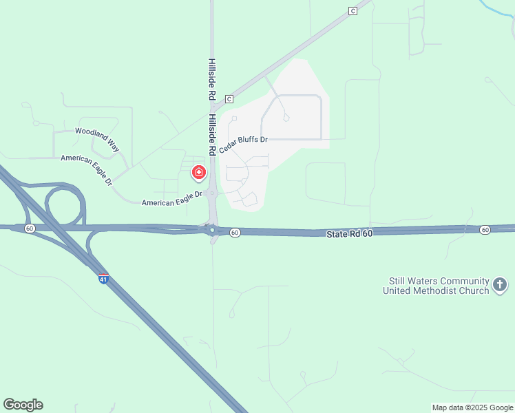 map of restaurants, bars, coffee shops, grocery stores, and more near 606 Cedar Bluffs Drive in Slinger