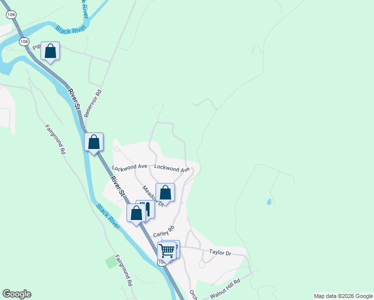 map of restaurants, bars, coffee shops, grocery stores, and more near 7 Juniper Hill Road in Springfield