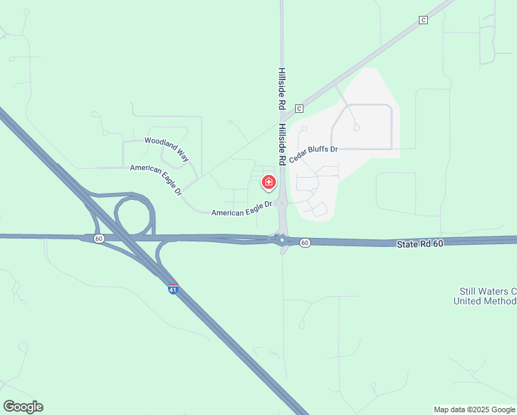 map of restaurants, bars, coffee shops, grocery stores, and more near 2010 American Eagle Drive in Slinger