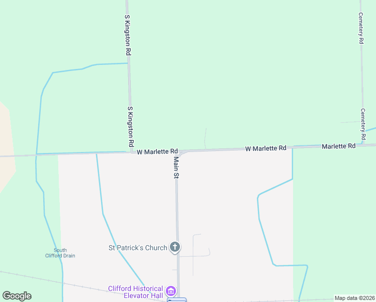 map of restaurants, bars, coffee shops, grocery stores, and more near 4517 West Marlette Road in Clifford