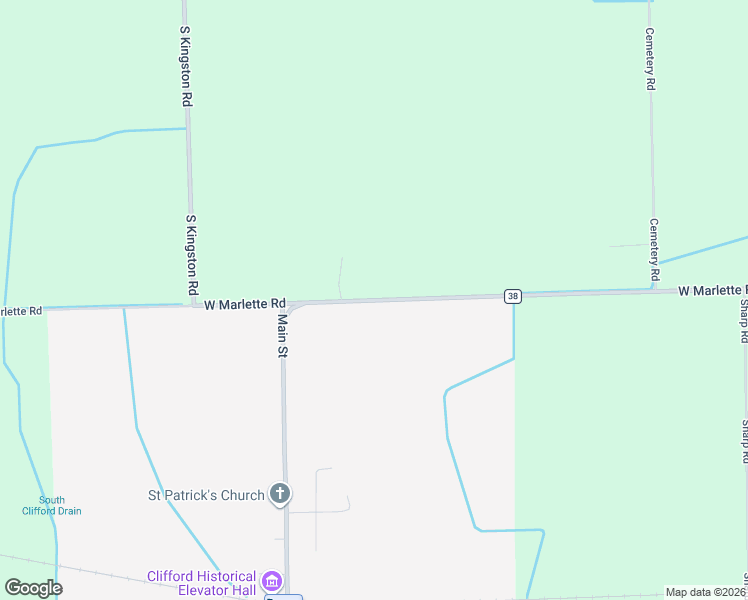 map of restaurants, bars, coffee shops, grocery stores, and more near 4559 West Marlette Road in Clifford