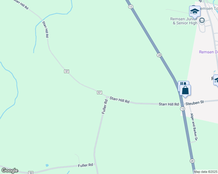 map of restaurants, bars, coffee shops, grocery stores, and more near 10484 Starr Hill Road in Remsen