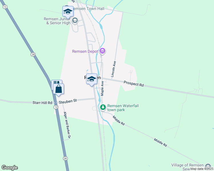 map of restaurants, bars, coffee shops, grocery stores, and more near 9666 Pleasant Avenue in Remsen