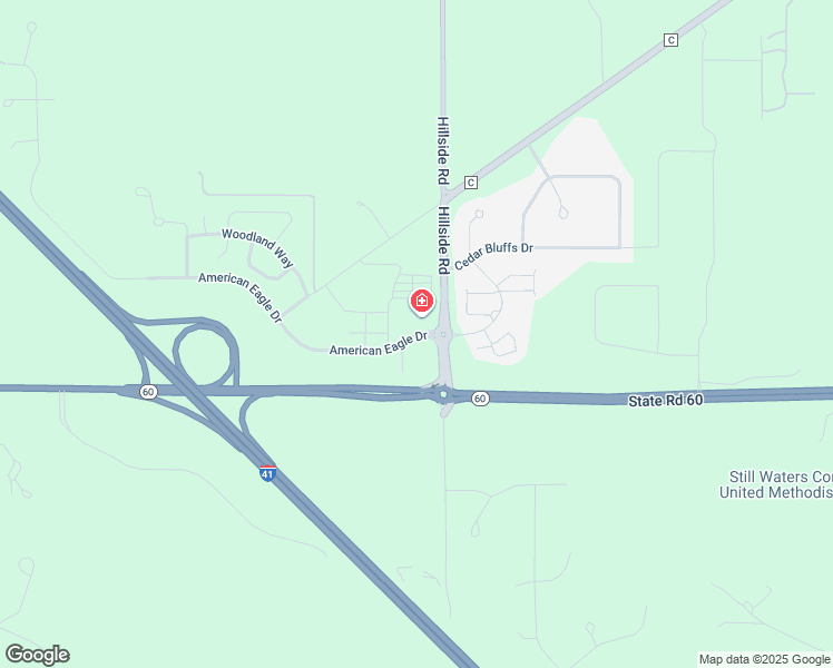 map of restaurants, bars, coffee shops, grocery stores, and more near 2010 American Eagle Drive in Slinger