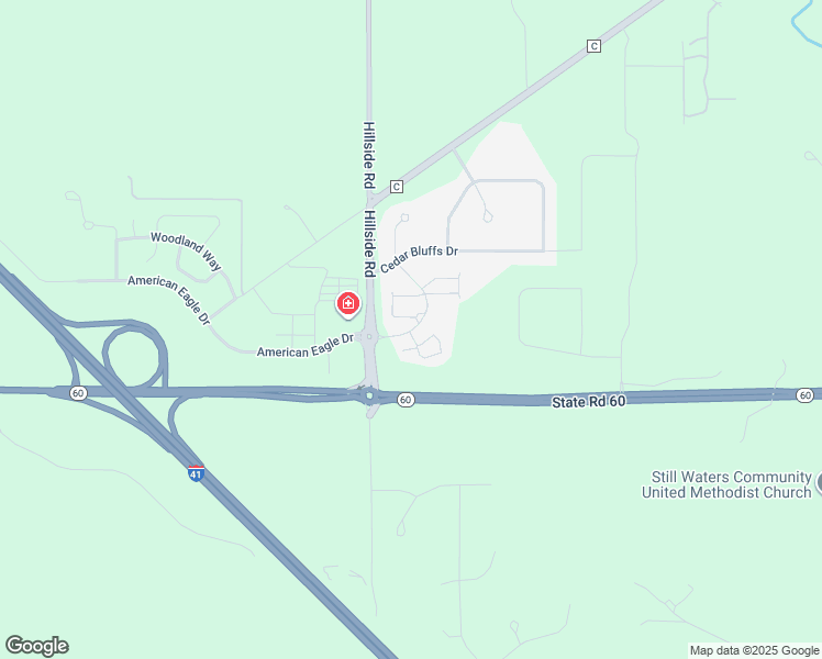 map of restaurants, bars, coffee shops, grocery stores, and more near 515 Cedar Bluffs Way in Slinger