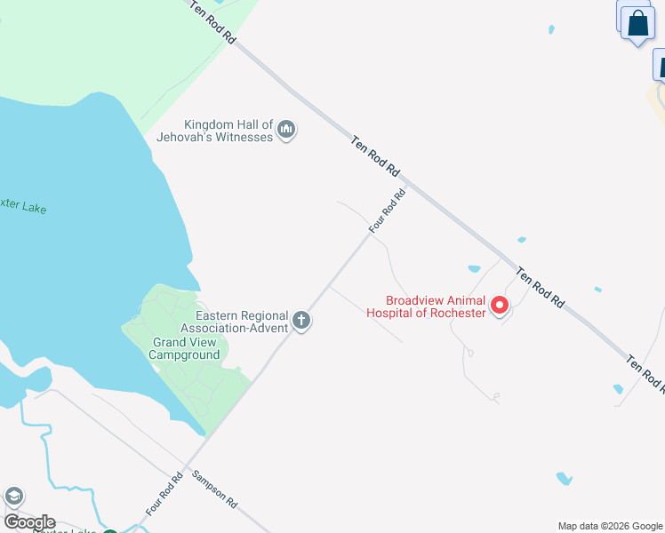 map of restaurants, bars, coffee shops, grocery stores, and more near 25 Four Rod Road in Rochester