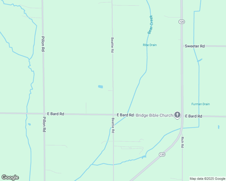 map of restaurants, bars, coffee shops, grocery stores, and more near 3935 Beattie Road in Muskegon